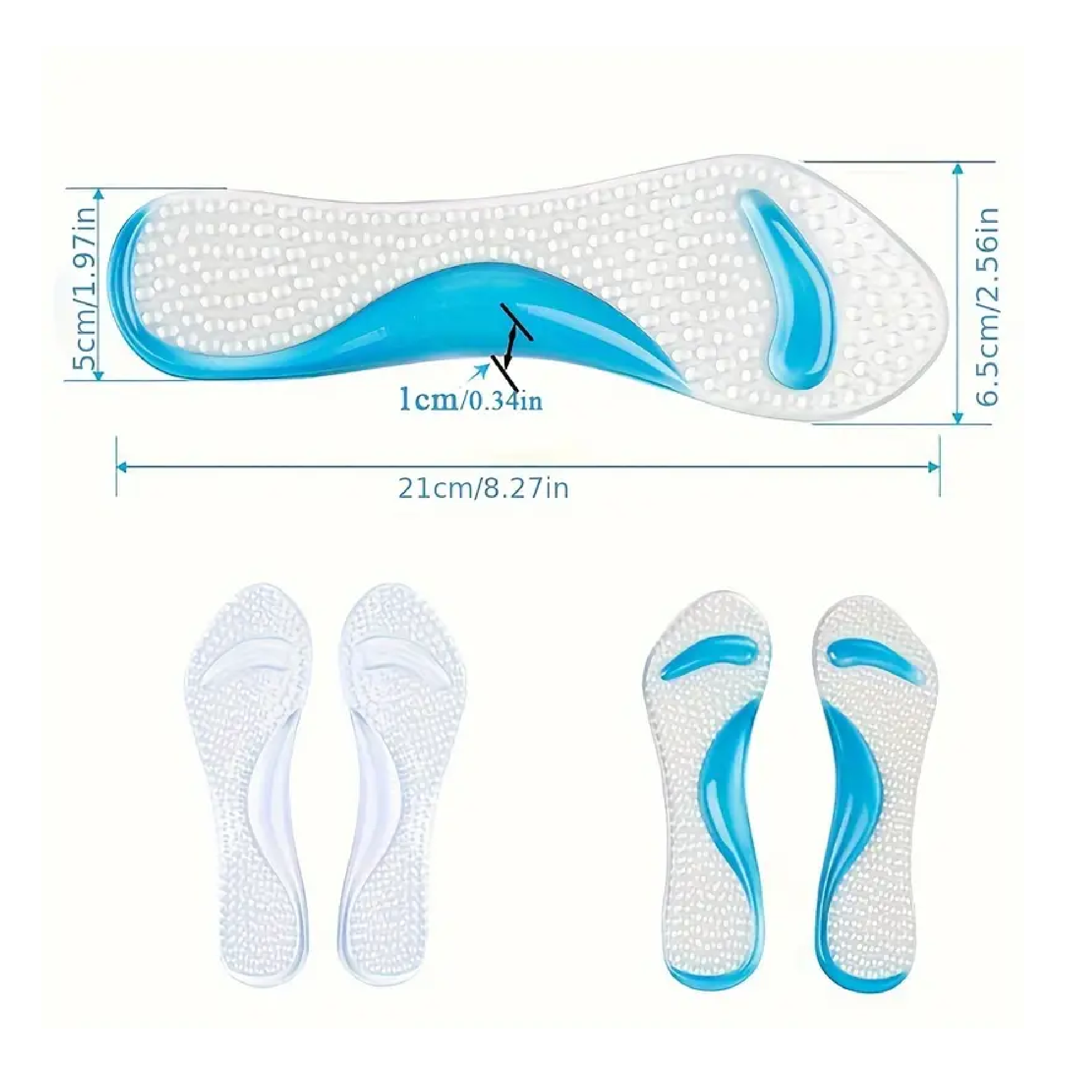 1 Pair Arch Support Pads For High Heels - Non-Slip Massage Adjustable Insoles, Women's Flat Foot Arch Support Pads