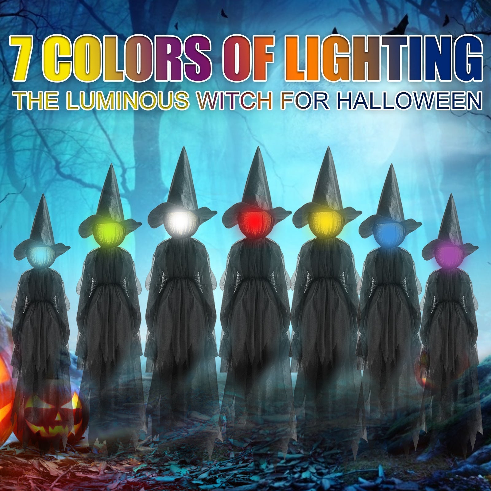 7-color Lighting Scene Props Garden Halloween Decoration