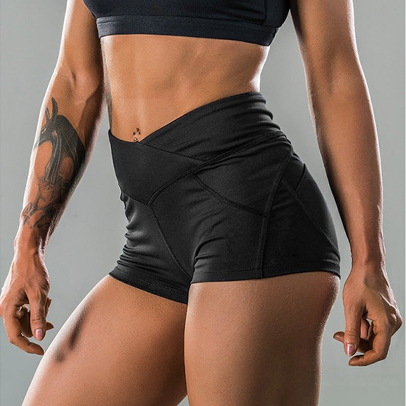 Sports shorts female tight hip v-shaped peach hip high waist shorts yoga pants