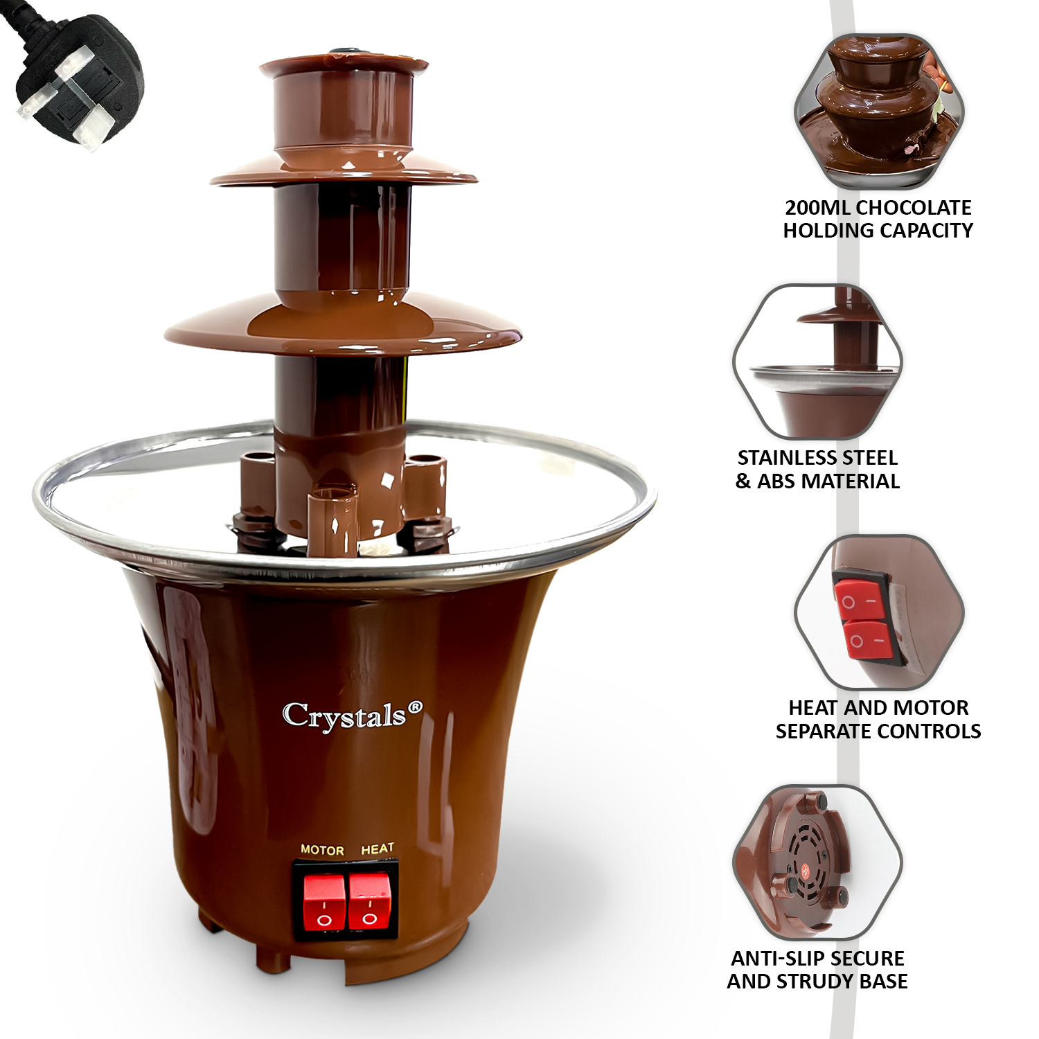Stainless Steel Chocolate Fountain Chocolate 3 Tier