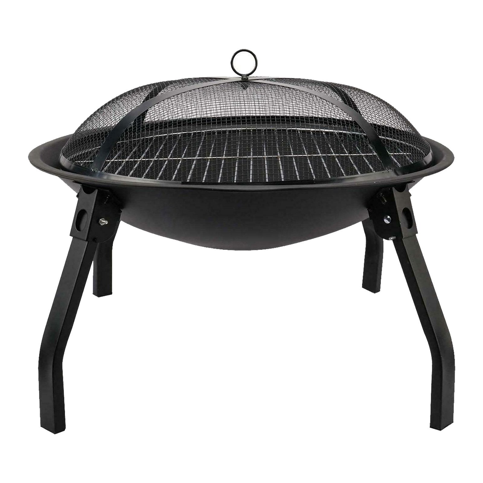 Redwood Stainless Steel Fire Pit with Grill