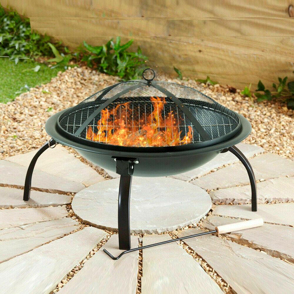 Redwood Stainless Steel Fire Pit with Grill